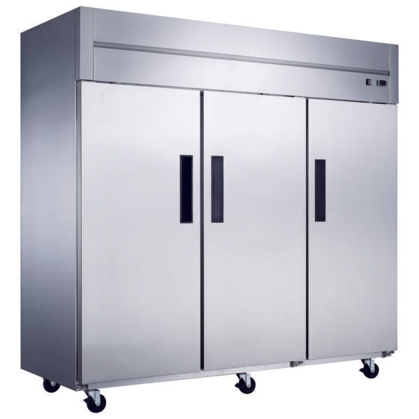 D83AF Commercial 3-Door Top Mount Freezer in Stainless Steel