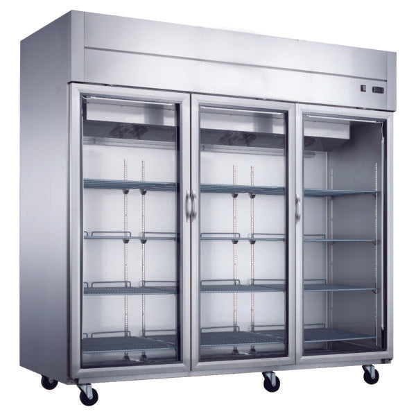 D83AR-GS3 Top Mount Glass 3-Door Commercial Reach-in Refrigerator