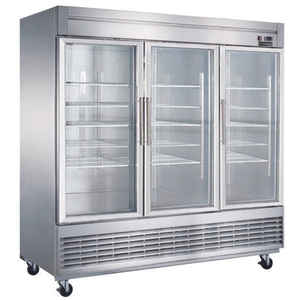 D83R-GS3 Bottom Mount Glass 3-Door Commercial Reach-in Refrigerator