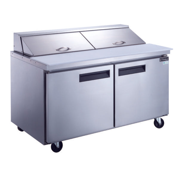 DSP60-16-S2 2-Door Commercial Food Prep Table Refrigerator in Stainless Steel